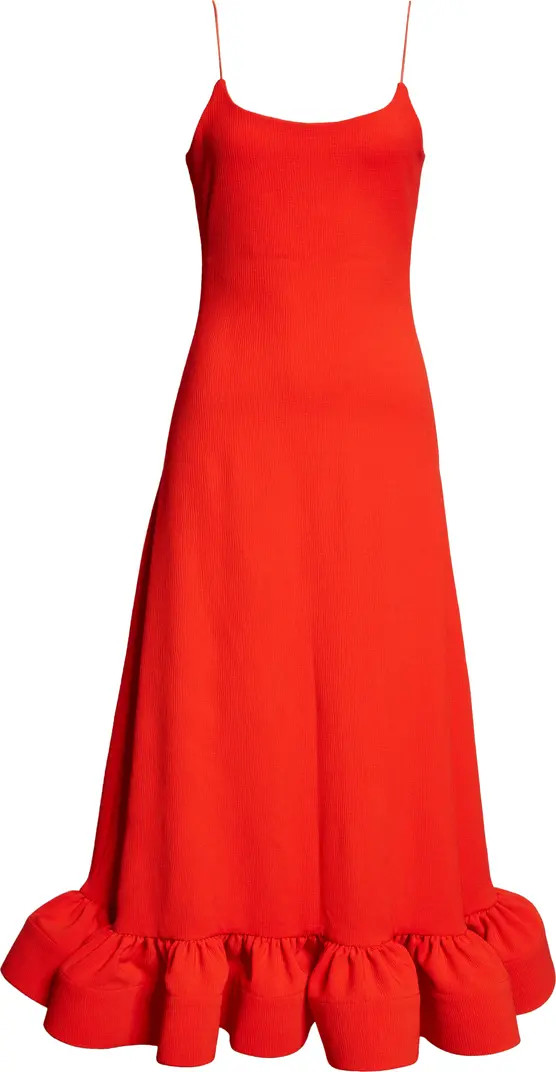 ORIRE Dire Ruffle Hem Maxi Dress in Orange at Nordstrom, Size 8 | Nordstrom