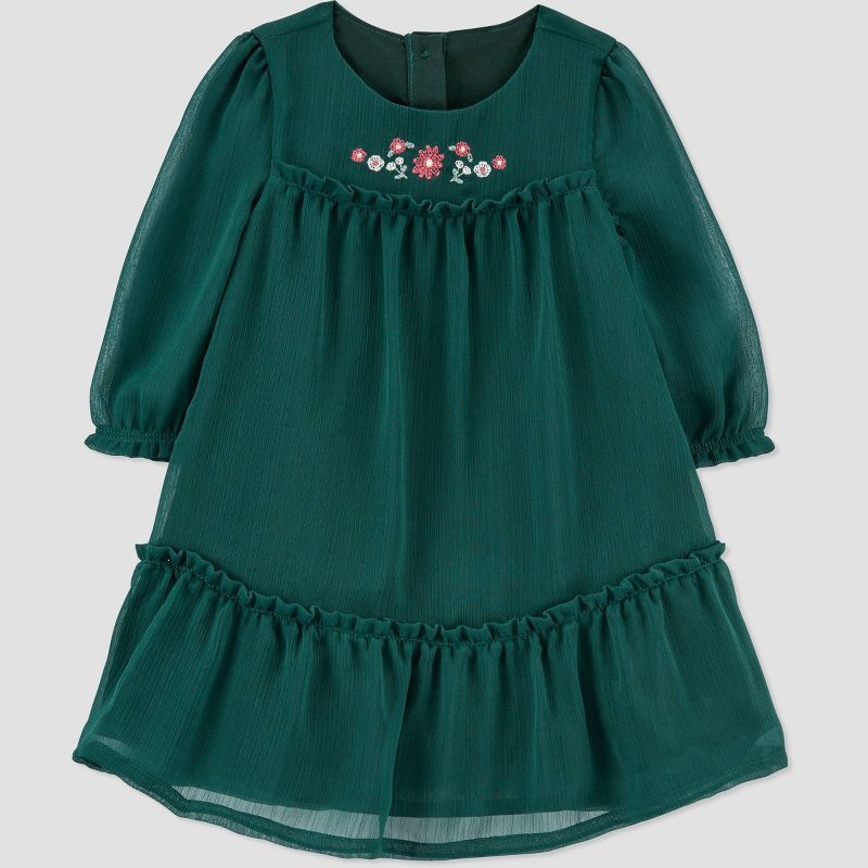 Carter's Just One You®️ Baby Girls' Floral Chiffon Dress - Green | Target