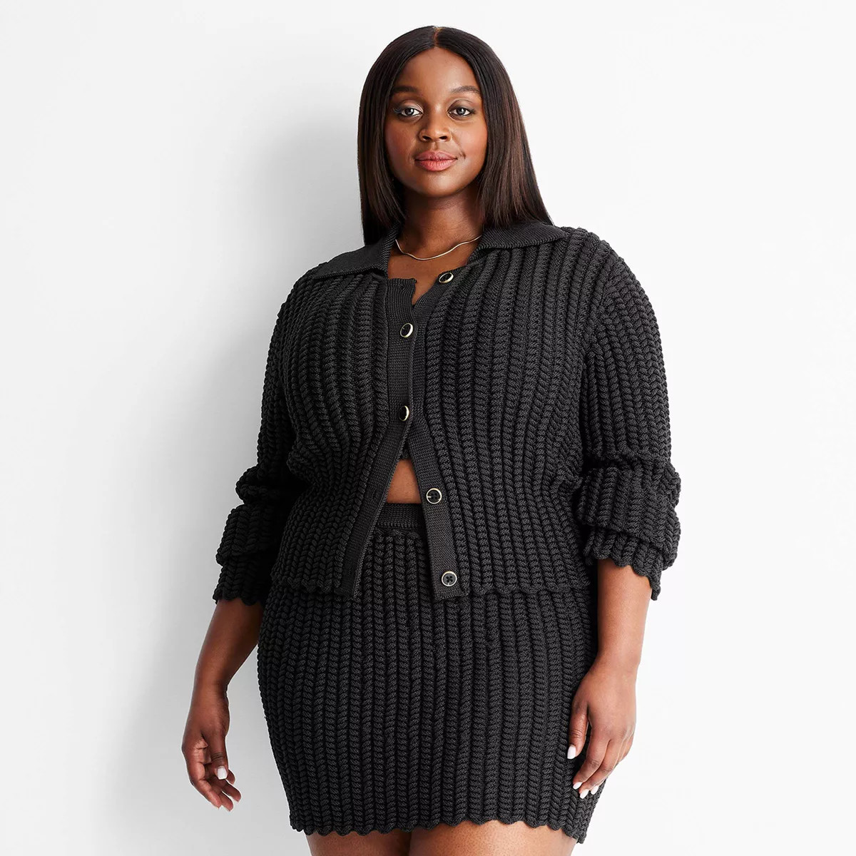 Women's Braided Button-Front Cardigan - Future Collective™ with Jenee Naylor Dark Brown | Target