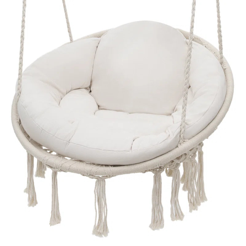 Porch Hammock Hanging Rope Single Swing Chair With Removeable Cushion | Wayfair North America