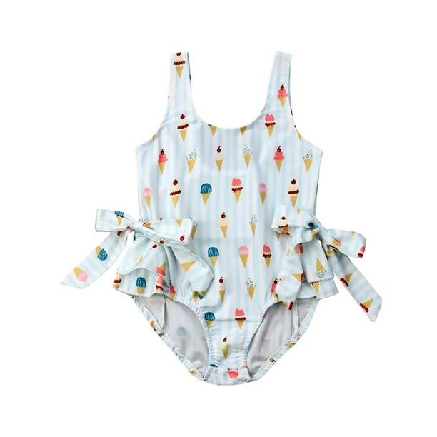 Toddler Kid Baby Girl Swimwear Ice Cream Bow Bikini Swimsuit Swimming Clothes Beach Bathing Suit | Walmart (US)