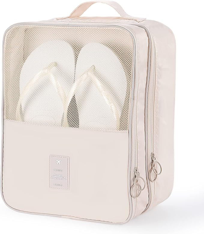 Eneteck Shoe Bags for Travel, Holds 3 Pair of Shoes Travel Bag for Packing, Travel Essentials for... | Amazon (US)