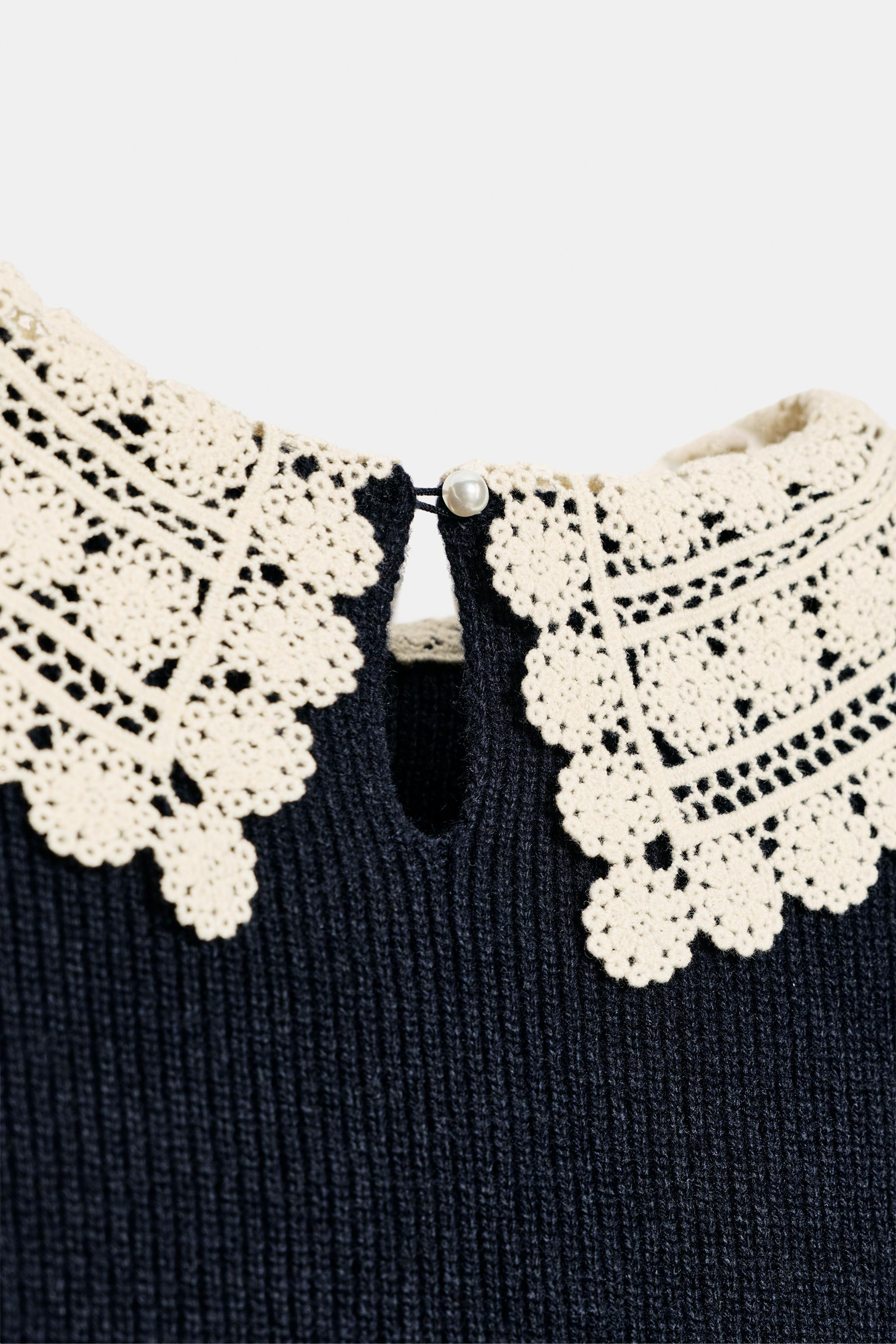 CROCHET KNIT SHORT SLEEVE JUMPER | Zara US