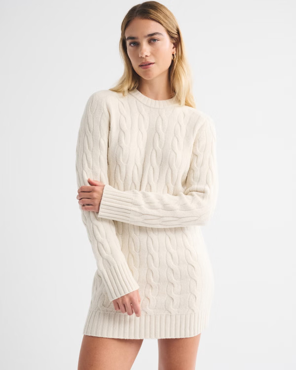 A&F Madeline Cable Mini Sweater Dress | Abercrombie & Fitch (US)