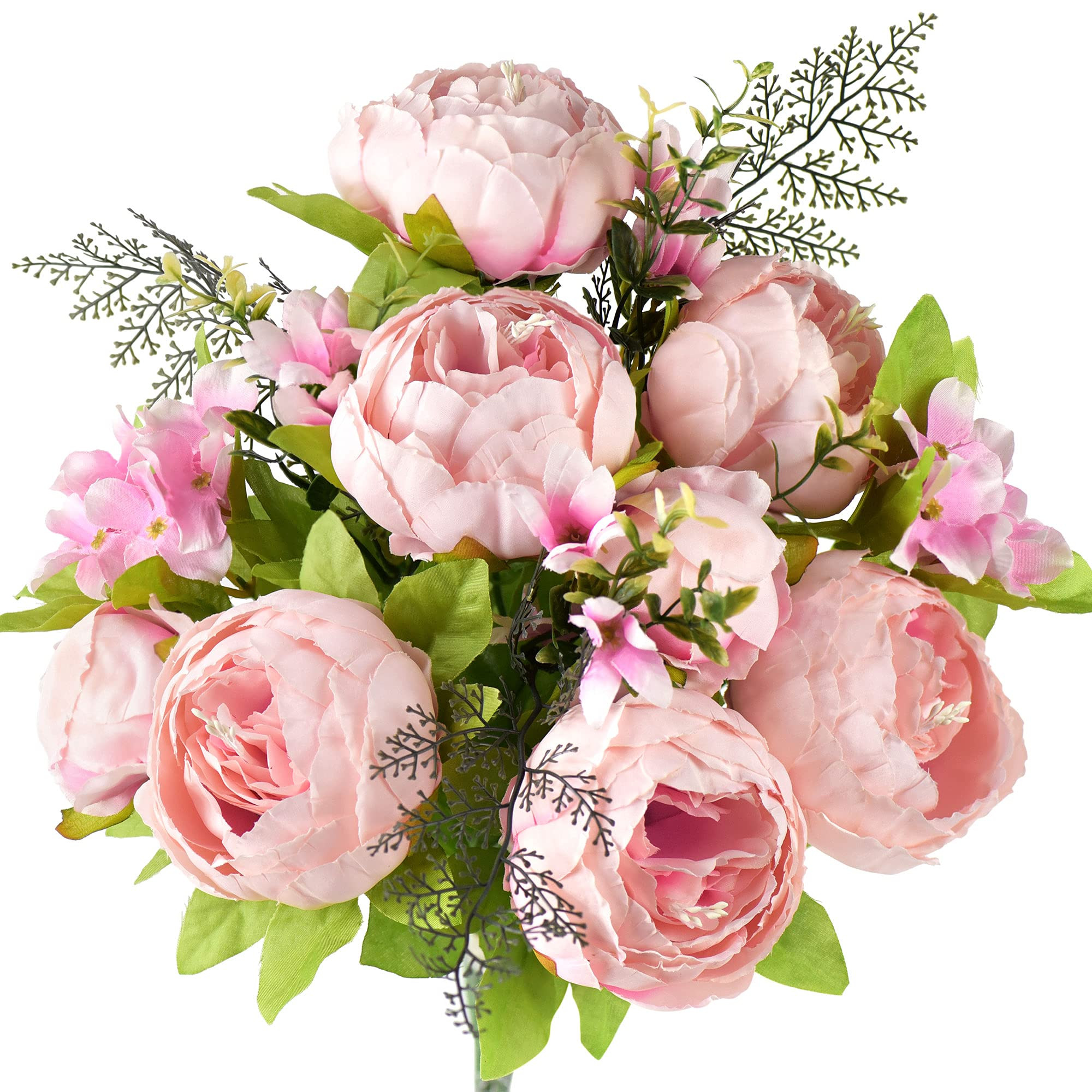 FiveSeasonStuff Vintage Artificial Flowers Light Pink Peony and Hydrangeas (1 Bouquet) | Amazon (UK)