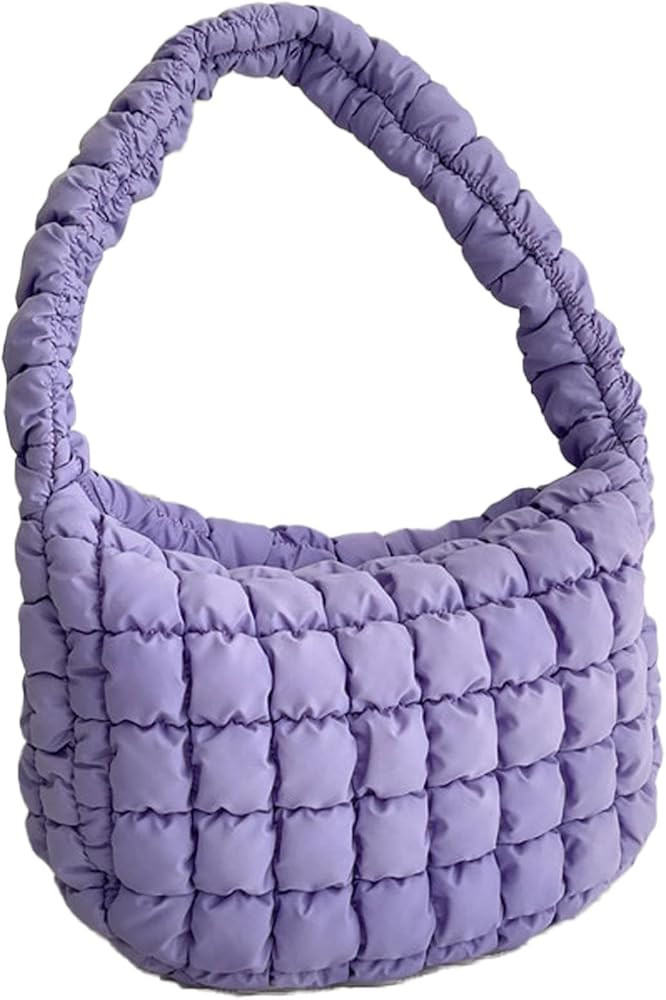 Quilted Puffer Tote Bags for Women Lightweight Quilted Padding Shoulder Bag Satchel Handbag Zip P... | Amazon (US)