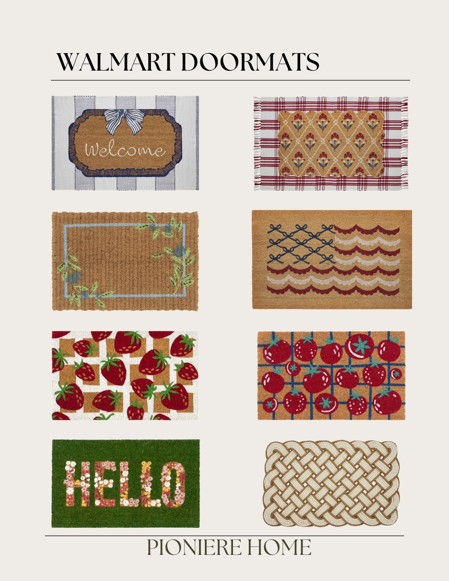 Walmart doormats. Spring and summer door mats, red, white & blue, my Texas house, better homes and gardens, outdoor rugs

#LTKSeasonal #LTKHome