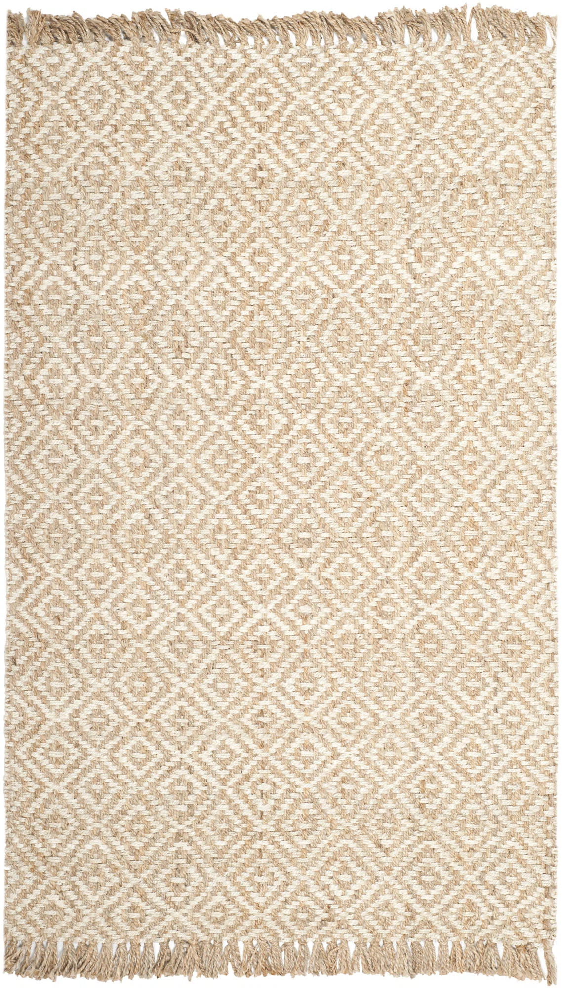 Manuela Geometric Handmade Flatweave Jute/Sisal Natural/Ivory Area Rug | Wayfair North America