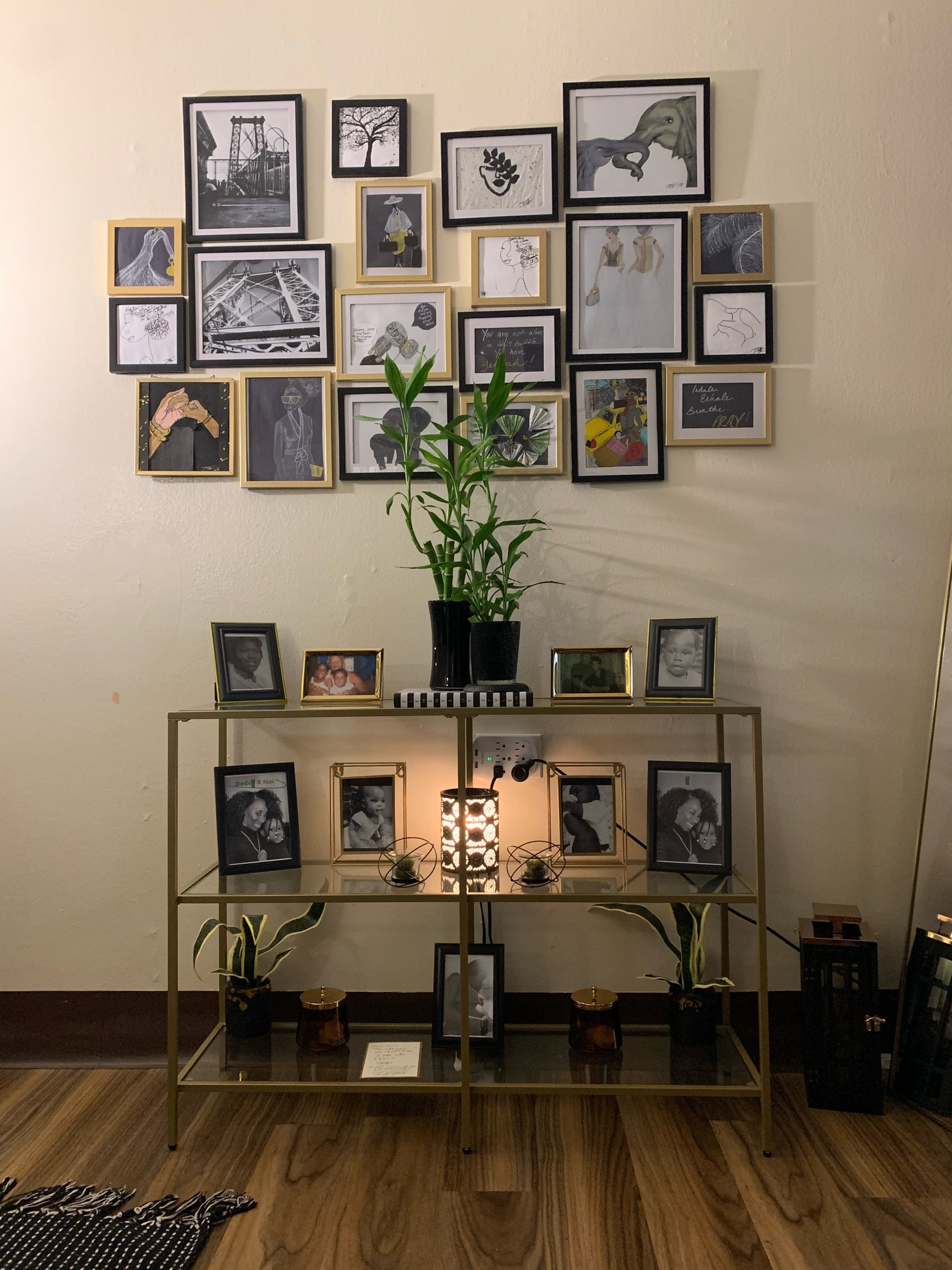 Styled my console table and finally put up my gallery wall. #amazonfinds #blackandgold

#LTKunder100 #LTKhome #LTKstyletip