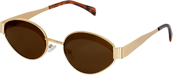 Retro Oval Sunglasses for Women Men, 90s Vintage Trendy Sunglasses, Cute Fashion Trending Cool Su... | Amazon (US)