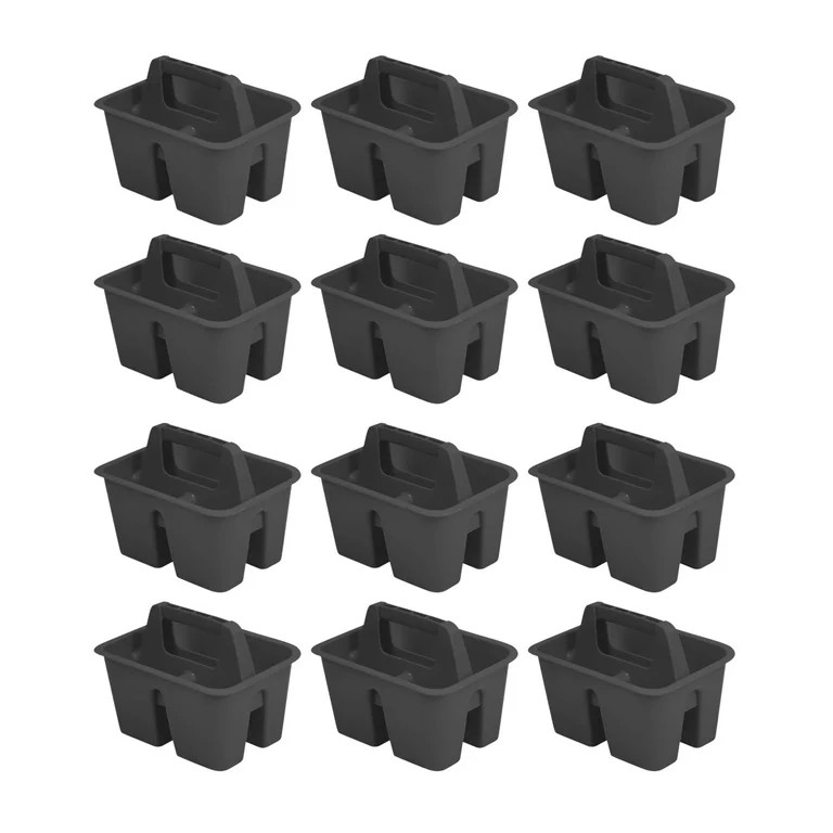 Pen+Gear Mini Plastic Caddy, Desktop Craft and Hobby Organizer, Black, 12-Pack | Walmart (US)