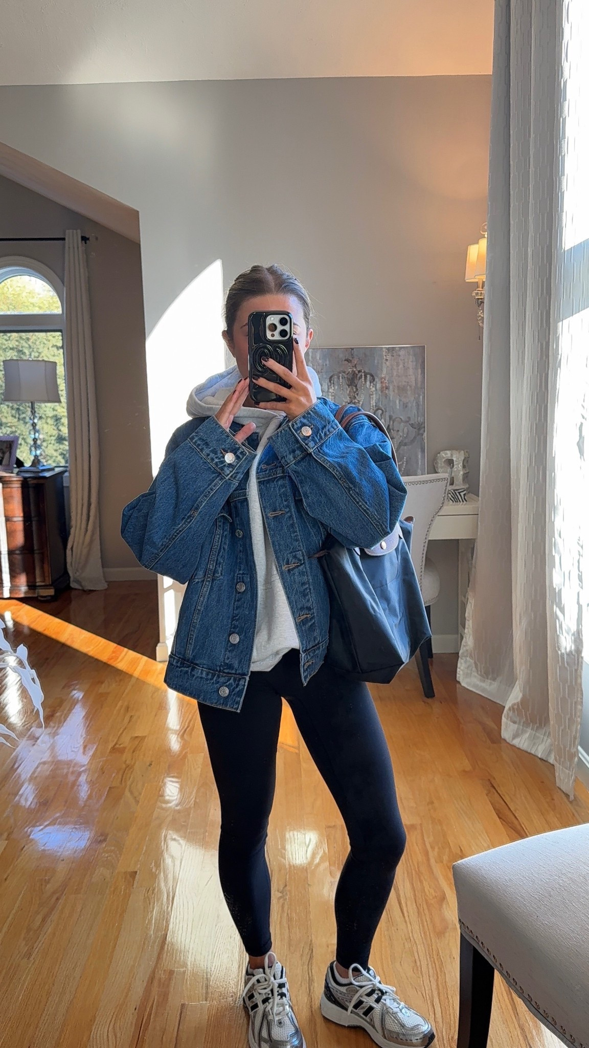 wearing a small in hoodie, xs/ s in jean jacket and 0 in leggings!!

#LTKU #LTKootd #LTKSeasonal