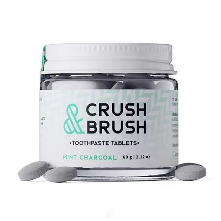 CRUSH & BRUSH Toothpaste Tablet Jar - Mint Charcoal 2.12 OUNCE | Walmart (US)