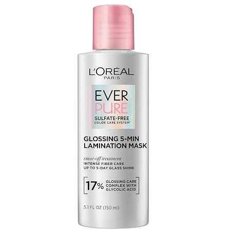 L'Oreal Paris Sulfate Free Glossing Lamination Hair Mask, 5-Minute Rinse-Off Hair Treatment with ... | Amazon (US)