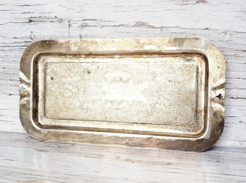 Viking Solid Silver Plate Serving Tray Vintage Small Ornate | Etsy Canada | Etsy (CAD)