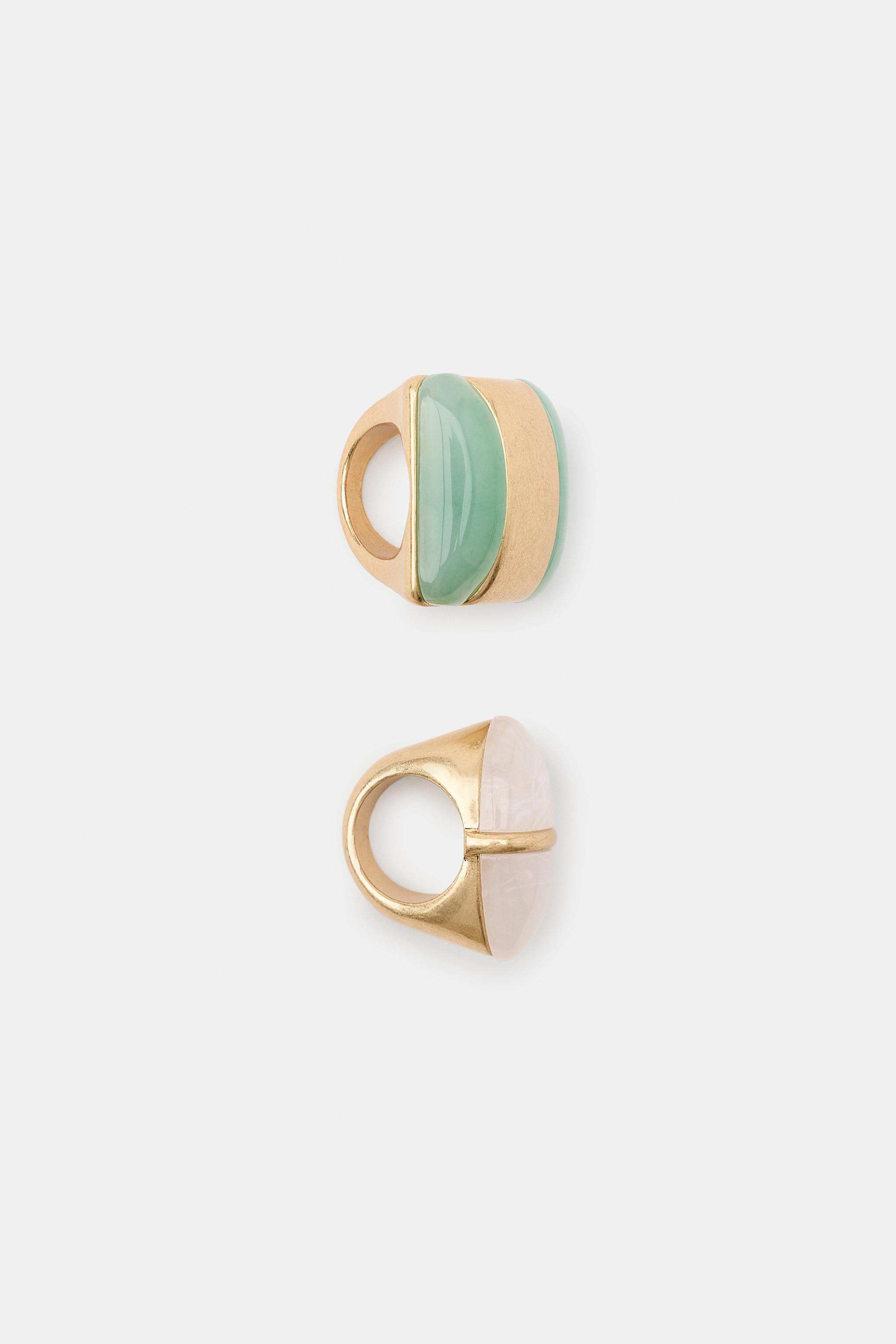 2-PACK OF RESIN STONE RINGS | Zara US