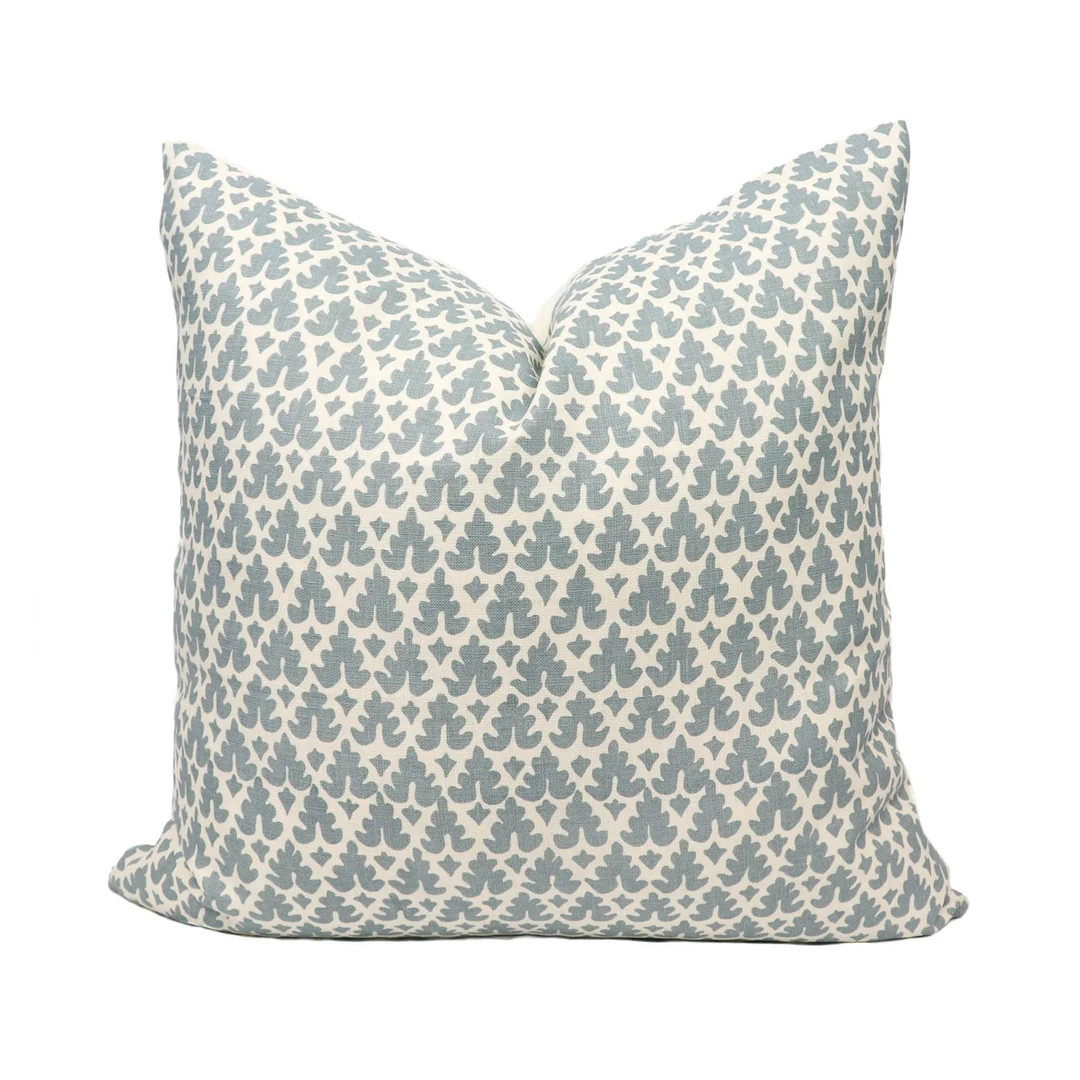 Quadrille Volpi Pillow Cover in Slate Navy on Tint 304045F // Designer Pillow // High End Pillow ... | Etsy (US)