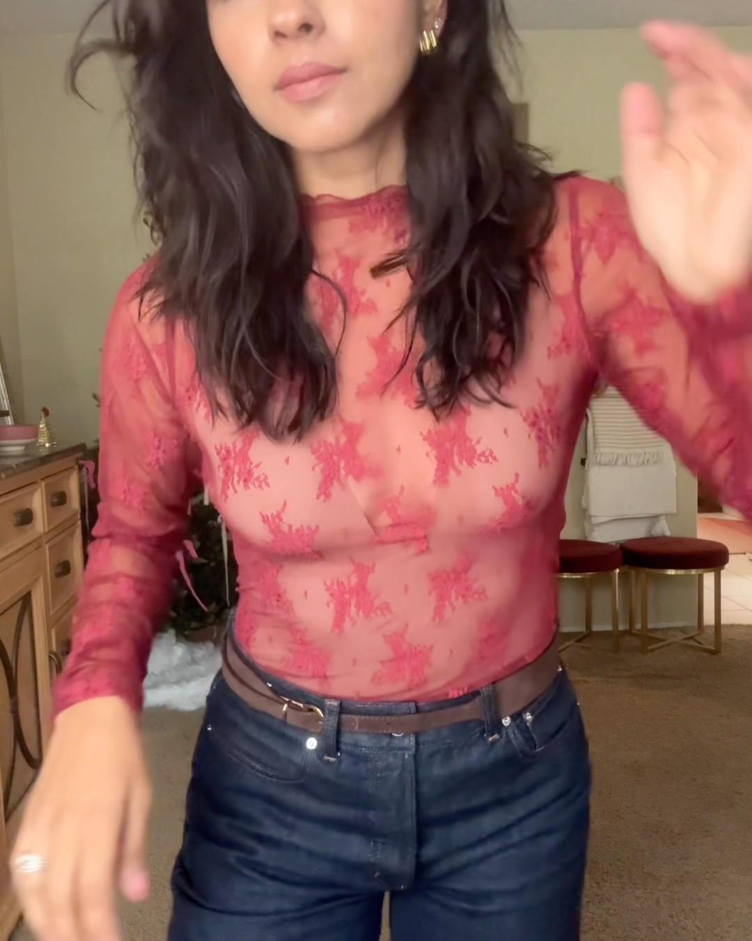 Burgundy with chocolate tones