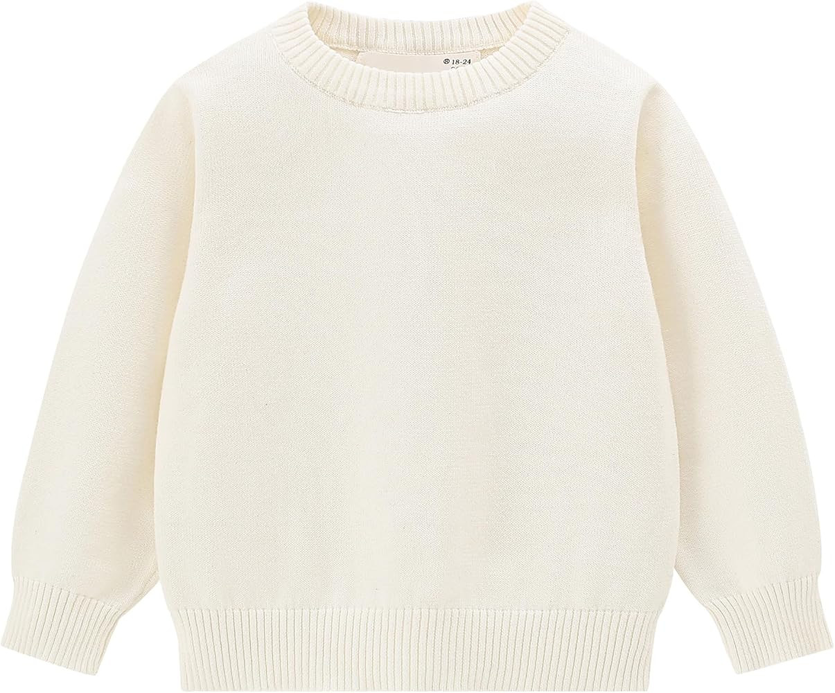 AIWUHE Toddler Sweater Boys Girls Cotton Light Sweaters Knit Pullover Sweatshirt Long Sleeve Crew... | Amazon (US)