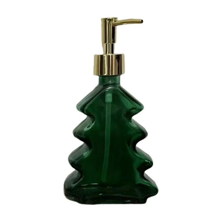 Glass Soap Dispenser, Christmas Tree Shape Hand Dish Soap Dispenser with Pump for Bathroom, Kitch... | Walmart (US)