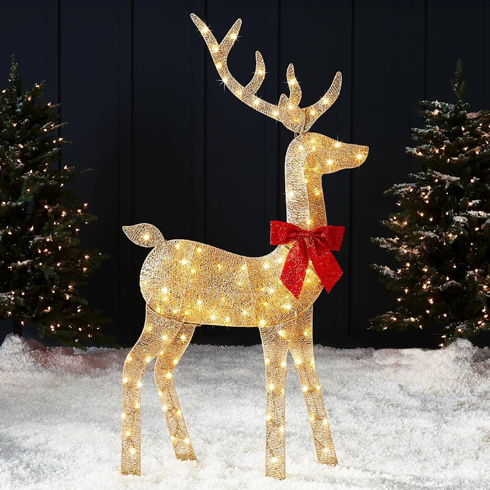 Best Choice Products 5ft Lighted Christmas Deer Buck, Large Outdoor Reindeer Yard Holiday Decorat... | Amazon (US)