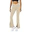 Women's Crossover High Waisted Bootcut Yoga Pants Flutter Leggings Front Split Flare Leg Workout ... | Amazon (US)