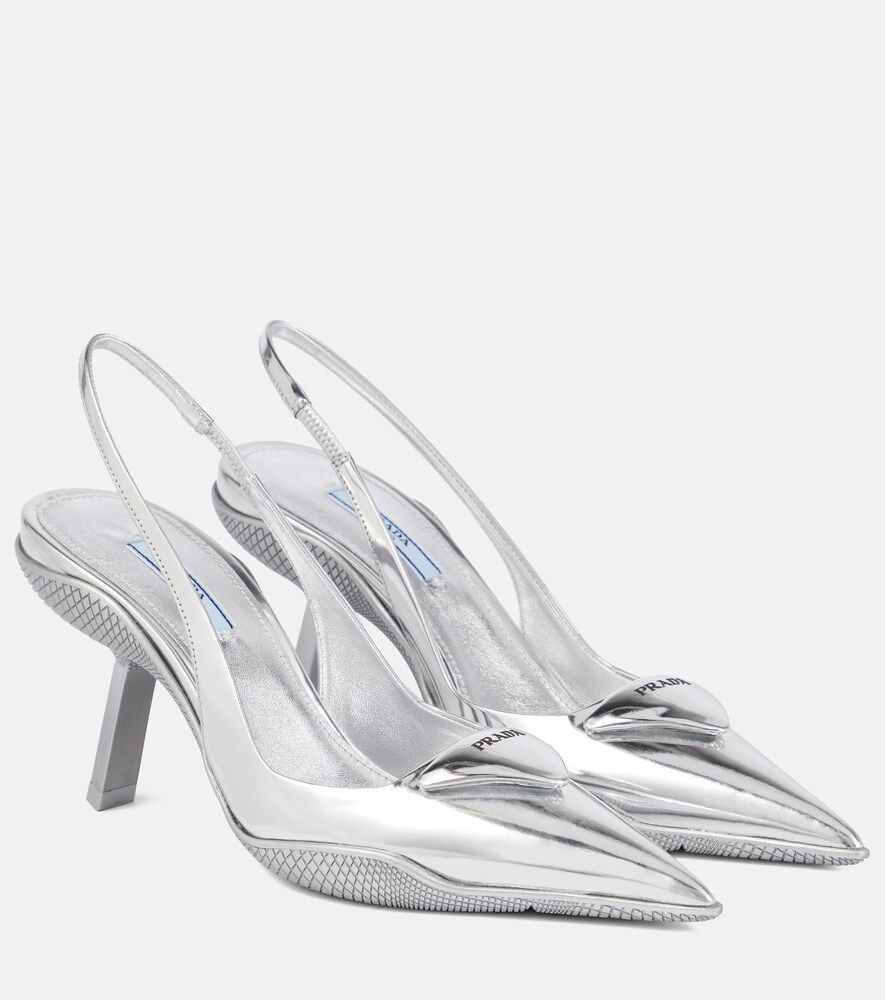 Metallic leather slingback pumps | Mytheresa (UK)