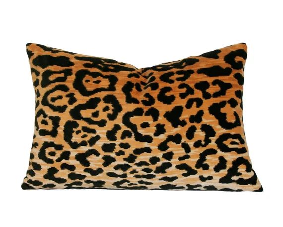 Leopard Velvet Lumbar Designer Pillow Cover - Custom Made-to-Order | Etsy (US)