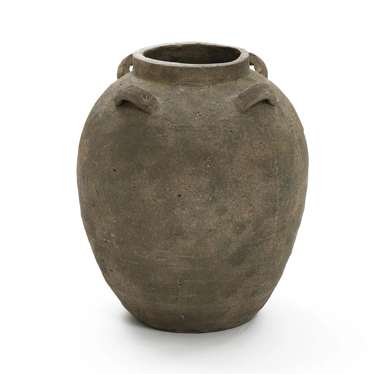 Atoka Rustic Brown Terracotta Round 15.4-Inch Tall Vase | Wayfair North America