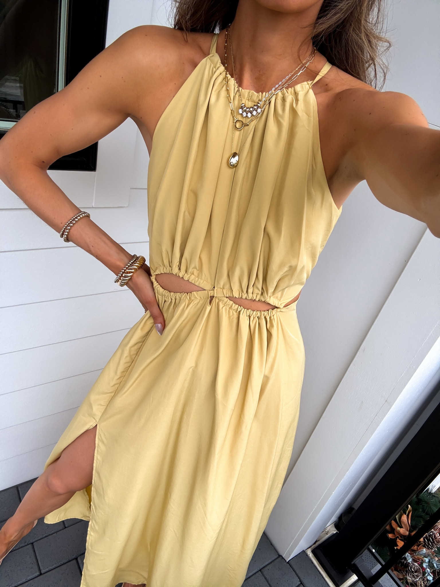 Wearing a small dress. 

Vacation outfits | vacation outfit | maxi dress | beach outfit | date night | summer outfit | spring break | festival dress | Coachella outfit 

#LTKSwim #LTKTravel #LTKFestival