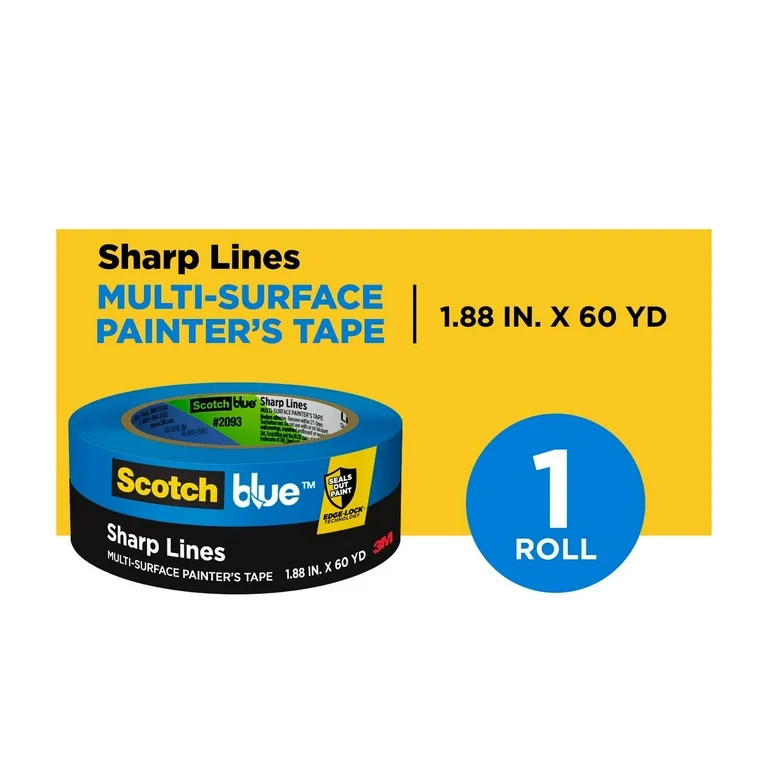ScotchBlue Sharp Lines Painter's Tape, Blue, 1.88 in x 60 yd, 1 Roll | Walmart (US)