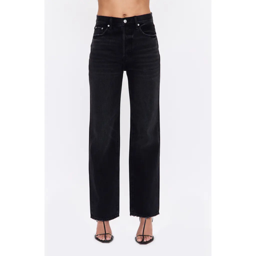 Pistola Cassie High Waist Crop Straight Leg Jeans in Stormy at Nordstrom, Size 26 | Nordstrom