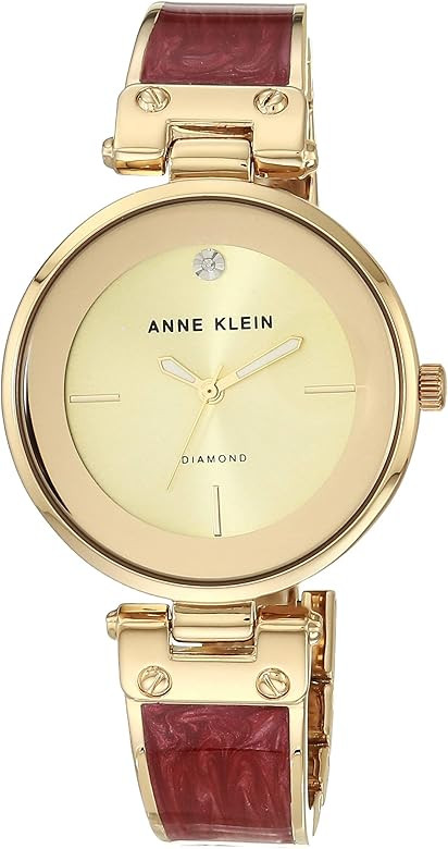 Anne Klein Women's Genuine Diamond Dial Bangle Watch | Amazon (US)