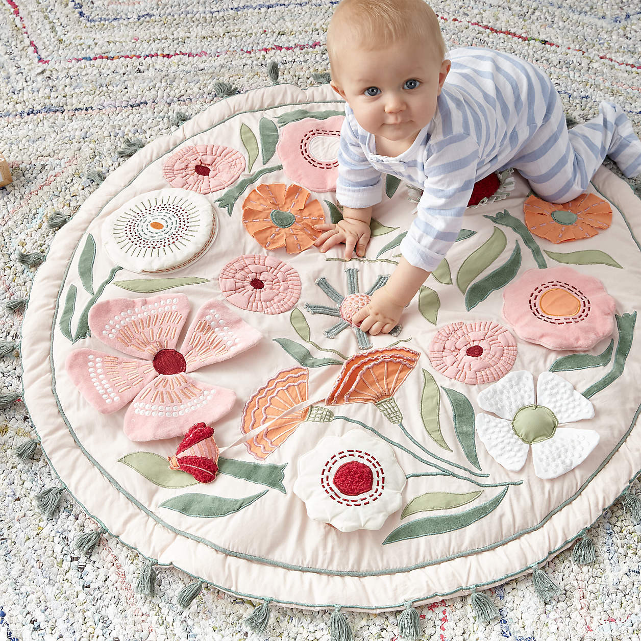 Floral Garden Baby Activity Playmat Tummy Time Toy + Reviews | Crate & Kids | Crate & Barrel