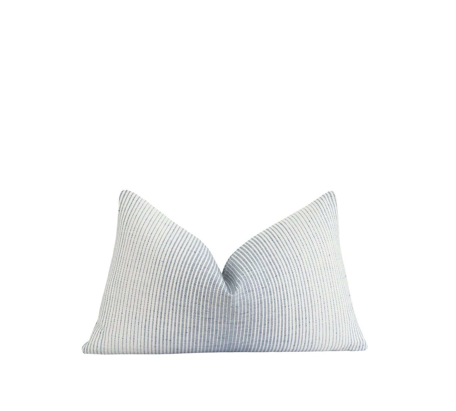 DOUBLE SIDED Coastal Pillow Cover, Blue Ivory Ombre Pillow Cover, 18 20 22 Woven Pillow Cover, Bl... | Etsy (US)