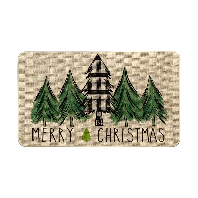 Artoid Mode Merry Christmas Trees Christmas Decorative Doormat, Seasonal Winter Christmas Holiday... | Walmart (US)