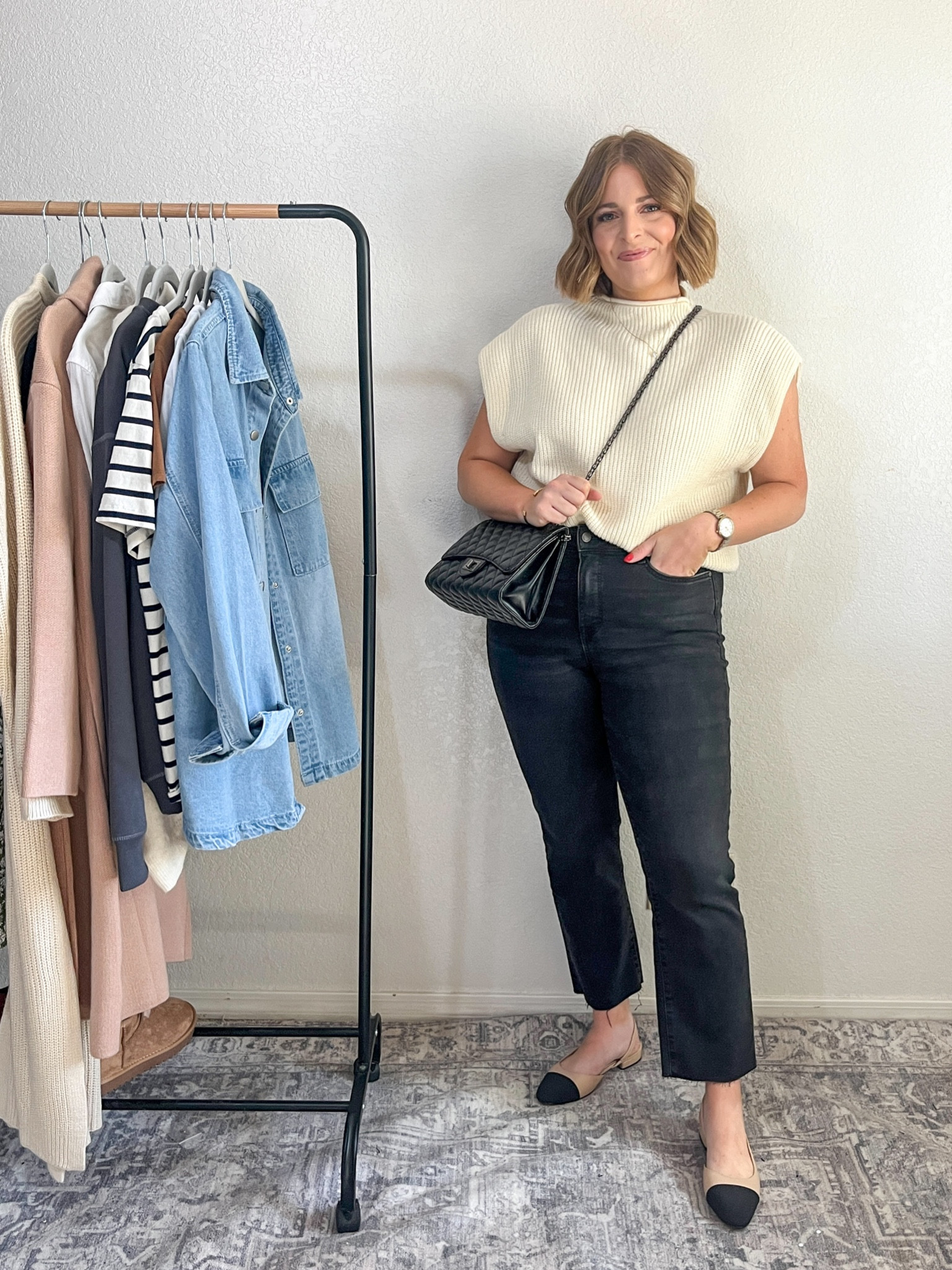 Styling cap-toe flats// mock neck sweater + black jeans 

Wearing M in sweater
Jeans tts 

#LTKstyletip #LTKmidsize #LTKshoecrush