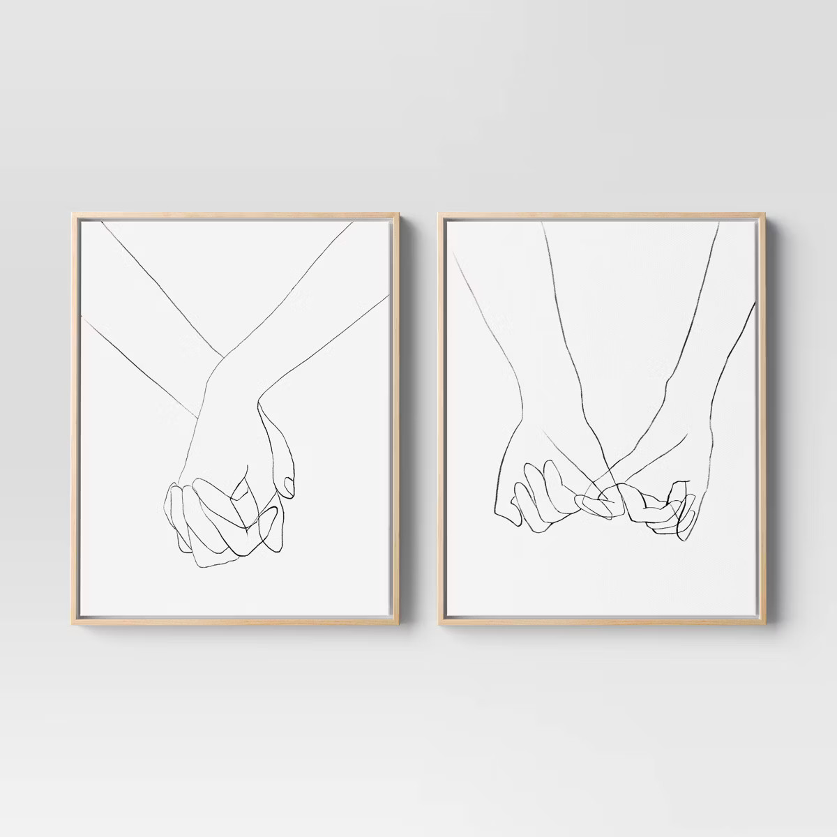 (Set of 2) 16" x 20" Hands Framed Canvas - Project 62™: Modern Wall Art, Vertical Orientation, ... | Target