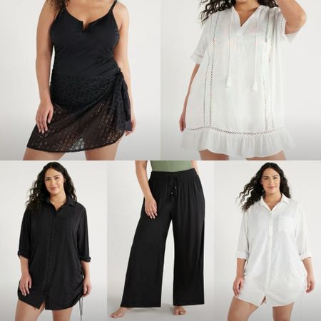 Plus size swimwear cover ups 

I have the lower white version from two years ago and it’s so good!! I wear it over bodysuits with shorts and also with jeans - it’s so versatile. I love the flirty ruffle dress cover up also - that comes in black as well. These are all around $20 so very affordable! 

#LTKswim #LTKplussize #LTKover40