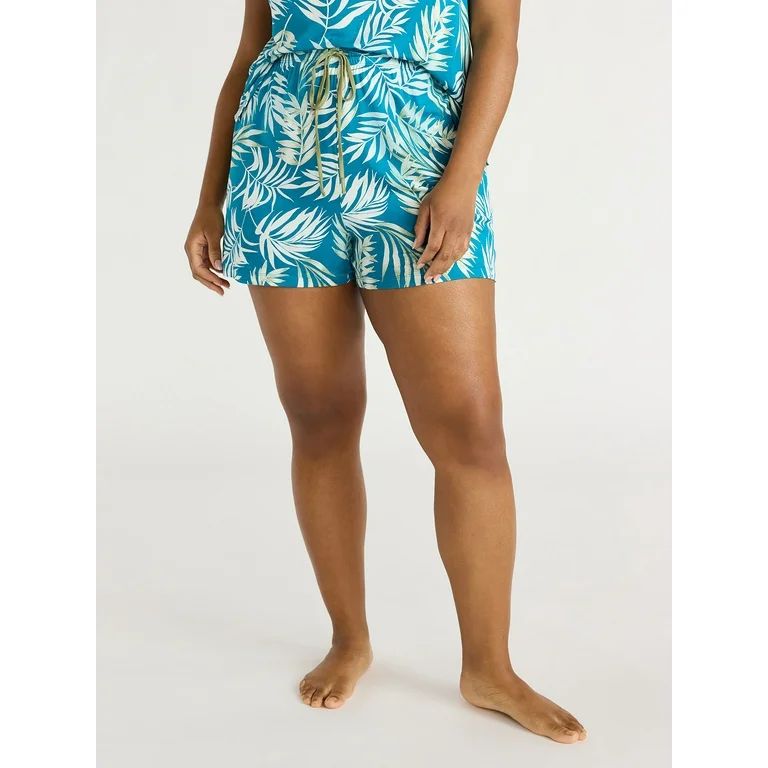 Joyspun Women's Knit Pull On Sleep Shorts, Sizes S to 3X | Walmart (US)