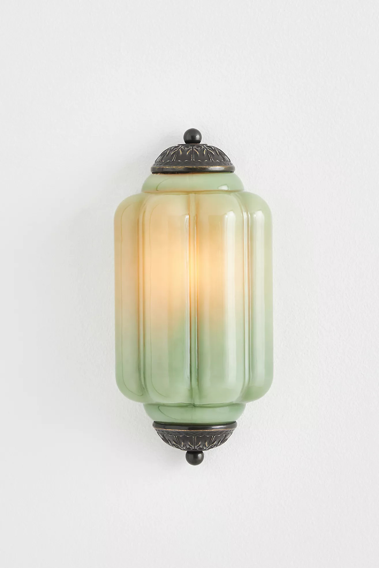 The Eloise Scallop Milk Glass Flush Sconce Wall Light | Anthropologie (US)
