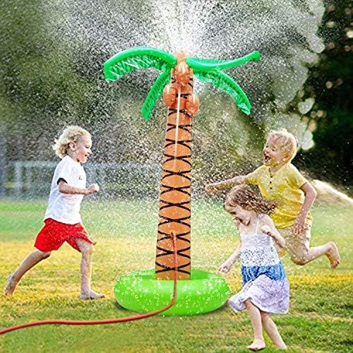 61" Inflatable Palm Tree Backyard Sprinkler Toy for Kid, Spray Water Pool Toy Inflatable Water Pa... | Amazon (US)