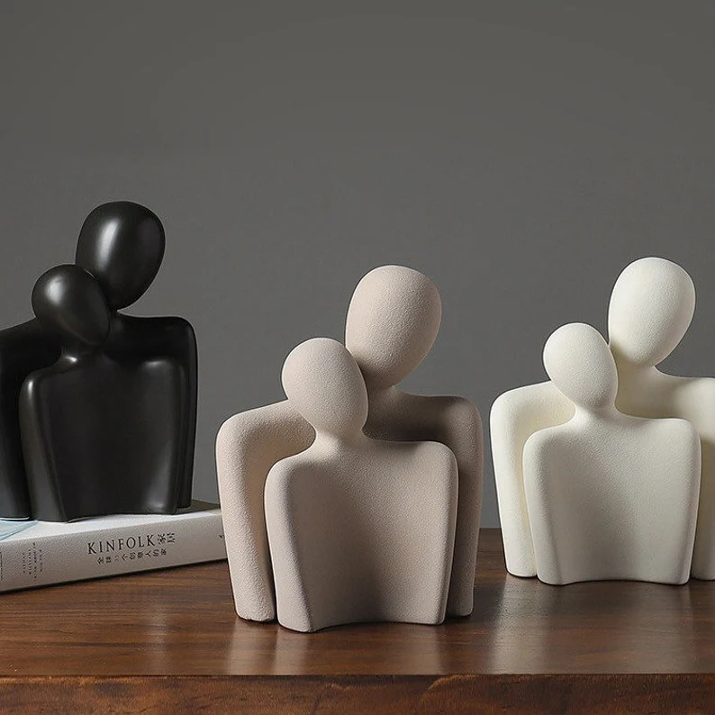 EMBRACING COUPLE SCULPTURE Modernist Hugging Couple | Etsy | Etsy (US)