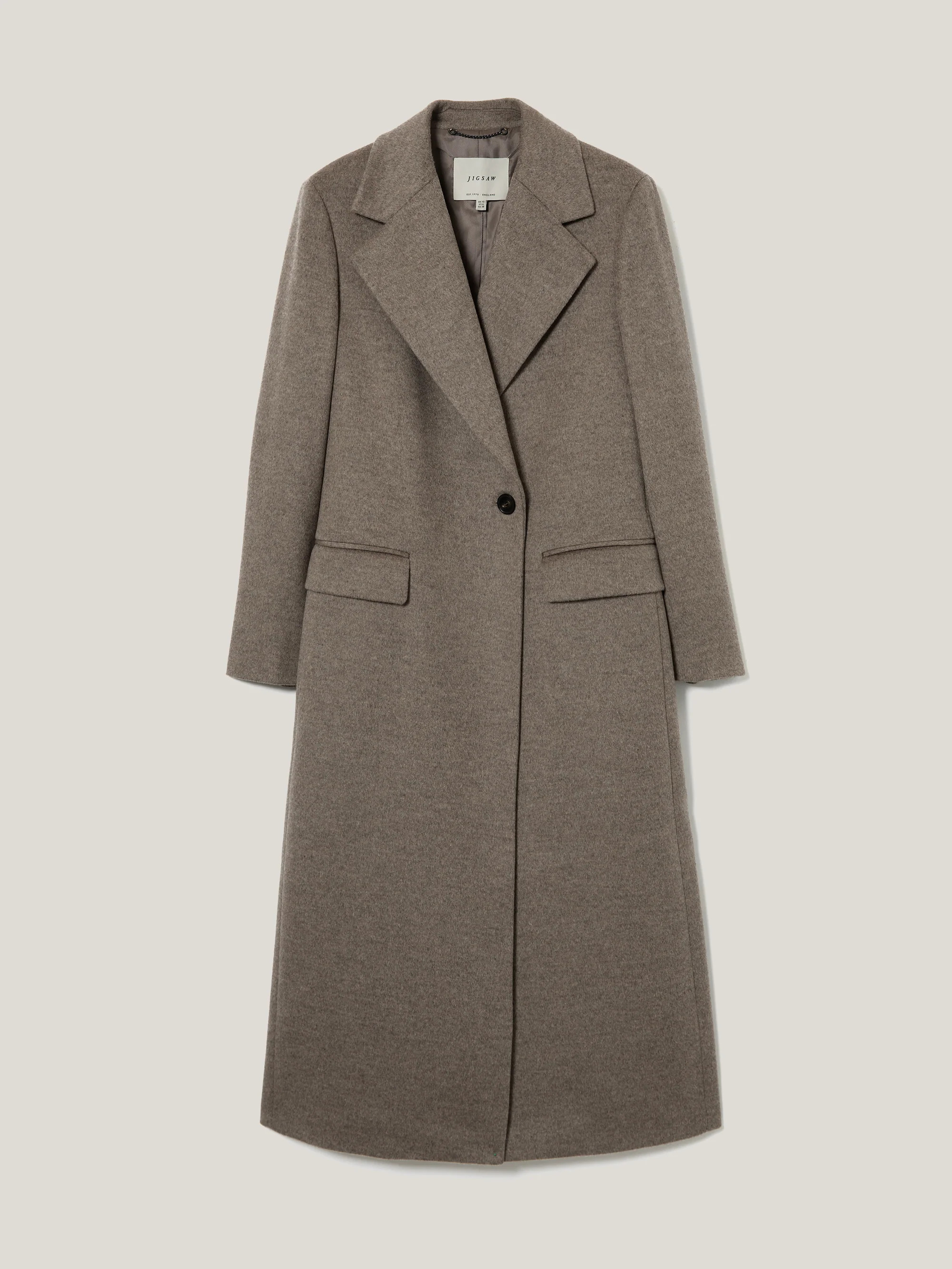 Wool Maxi City Coat | Taupe | Jigsaw (UK)