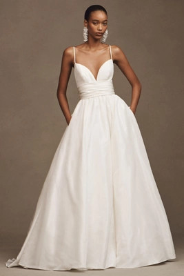 Watters Sapphie Sweetheart Taffeta Ballgown Wedding Gown | Anthropologie (US)
