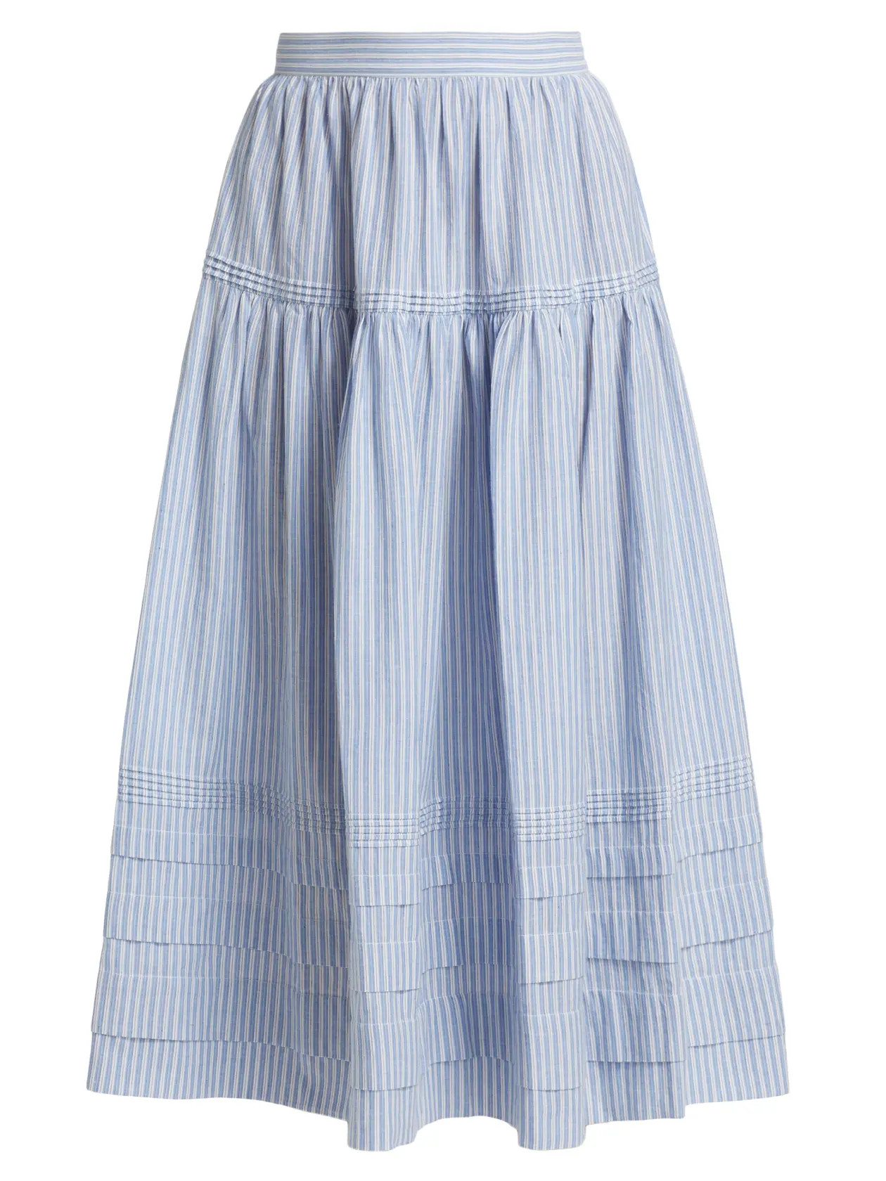 Sebastiane Striped Cotton Tiered Midi-Skirt | Saks Fifth Avenue