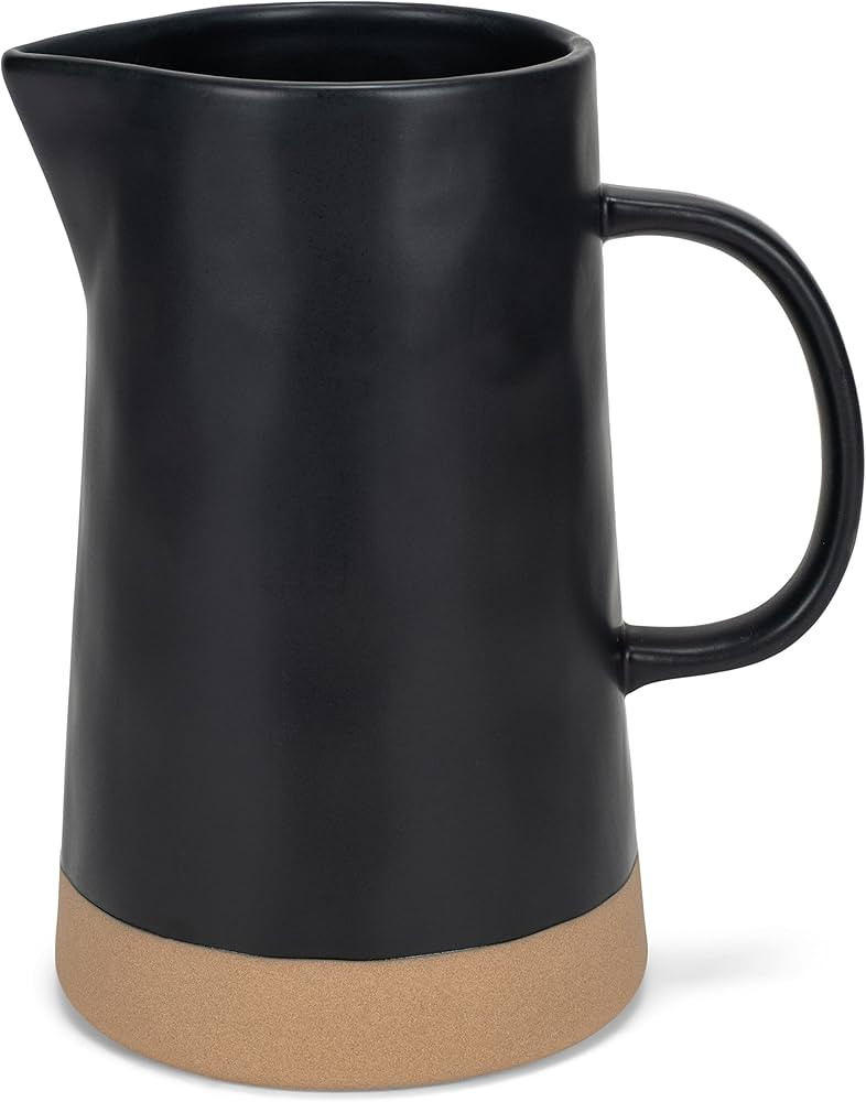 Nat & Jules Large Raw Bottom Matte Black 48 ounce Ceramic Pitcher Jug | Amazon (US)