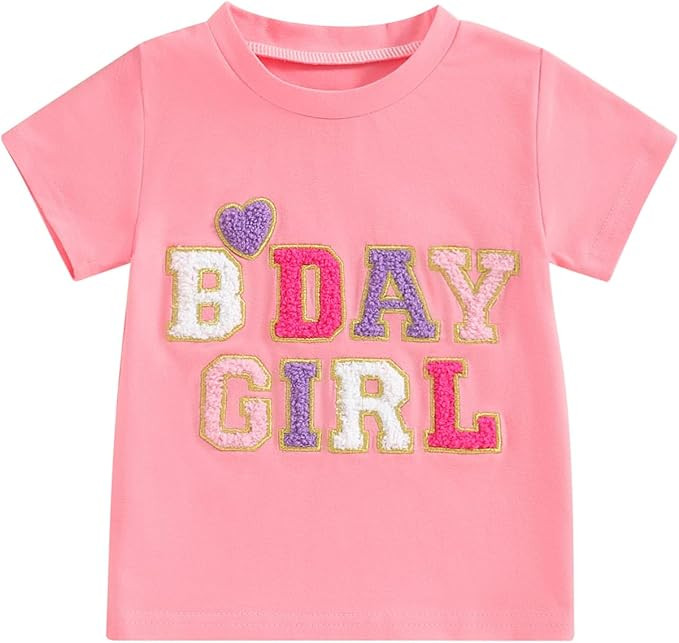 Kayotuas Birthday Girl Shirt Kids 6T 7T Toddler 1st 2nd 3rd 4th 5th Birthday Embroidery T-shirt T... | Amazon (US)