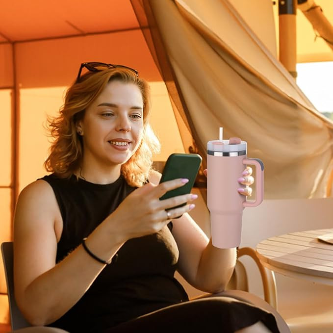 40 oz Tumbler with Handle, Insulated Tumbler with Lid and Straw, Stainless Steel Vacuum Insulated... | Amazon (UK)