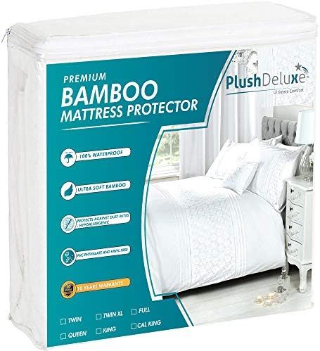 PlushDeluxe Premium Bamboo Mattress Protector – Waterproof, Hypoallergenic & Ultra Soft Breatha... | Amazon (US)